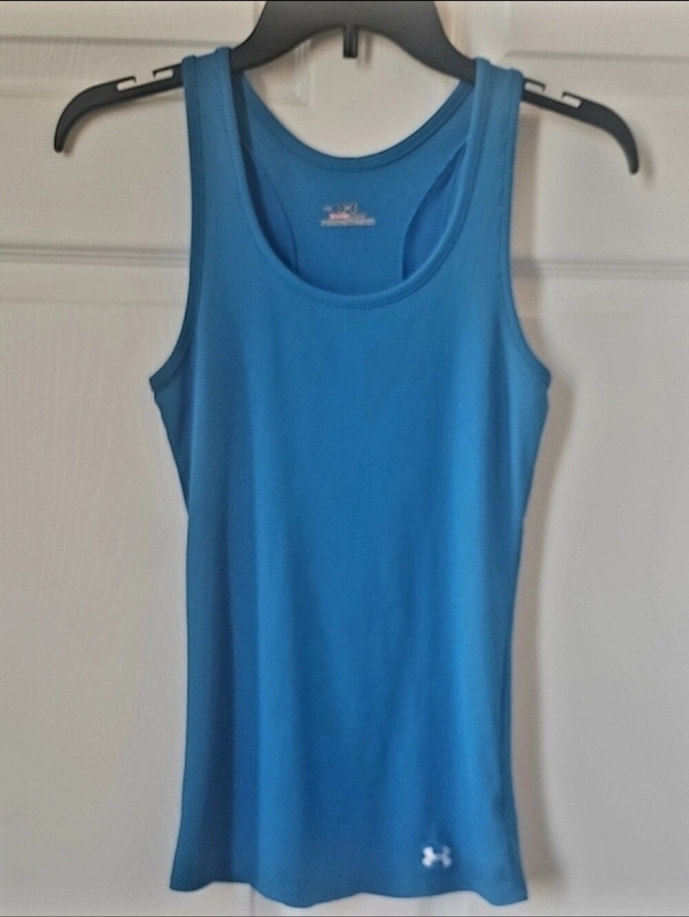 Under Armour Blue Ribbed Racerback HeatGear Tanktop - Size Small